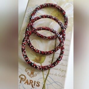 Resin Rhinestone Bracelet Set